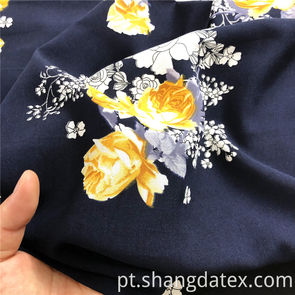 Rayon 45s Navy With Flower